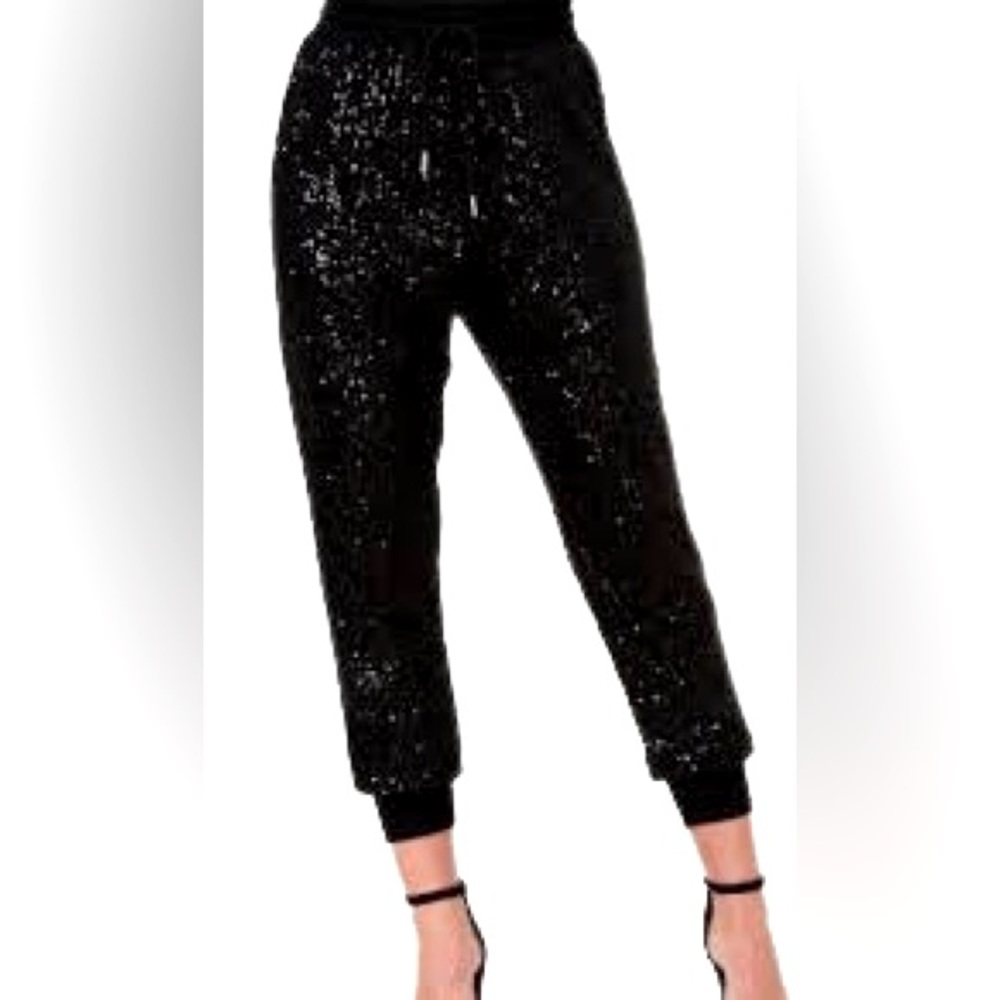 Black sequin jogger (fully lined)